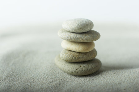 A set of balanced round smooth stones