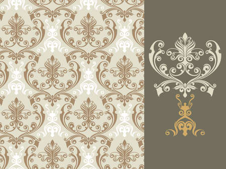 Seamless background from a floral ornament, Fashionable modern wallpaper or textileのイラスト素材