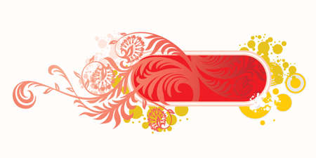 vector vintage template frame In flower styleのイラスト素材