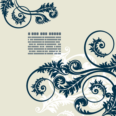 vector vintage template frame In flower styleのイラスト素材