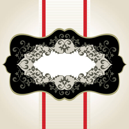  vintage template frame In flower styleのイラスト素材