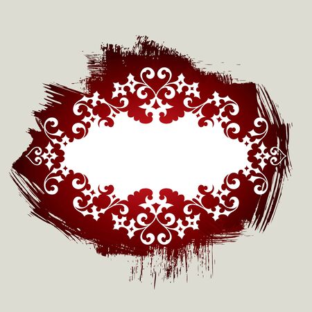 vector vintage template frame In flower styleのイラスト素材