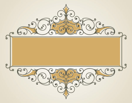 vector vintage template frame In flower styleのイラスト素材