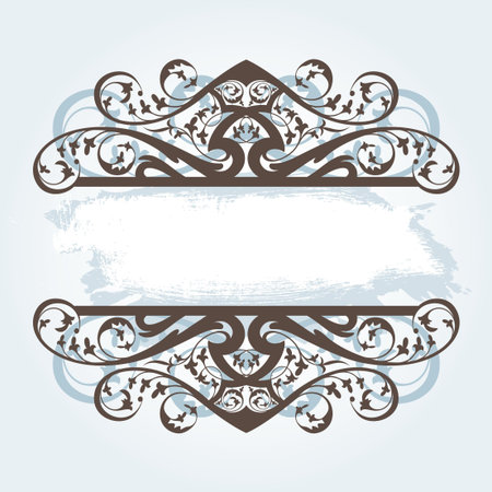 vintage template frame In flower styleのイラスト素材