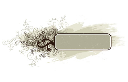 vector vintage template frame In flower styleのイラスト素材