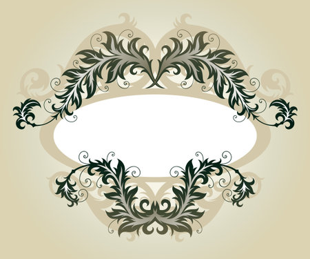 vintage template frame In flower styleのイラスト素材