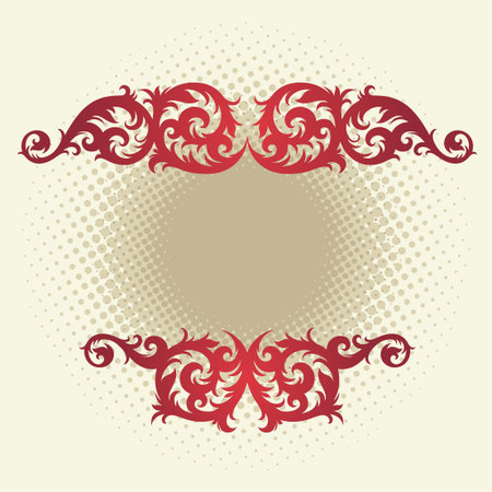 vector vintage template frame In flower styleのイラスト素材