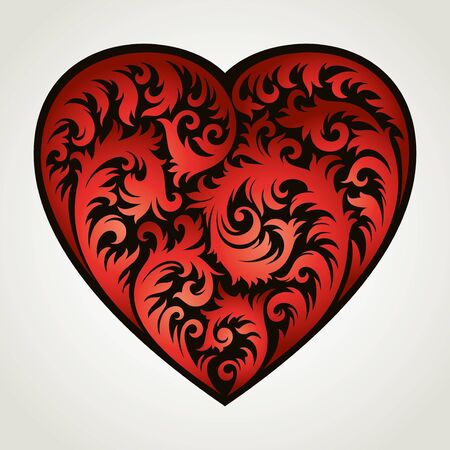 heart in floral styleのイラスト素材