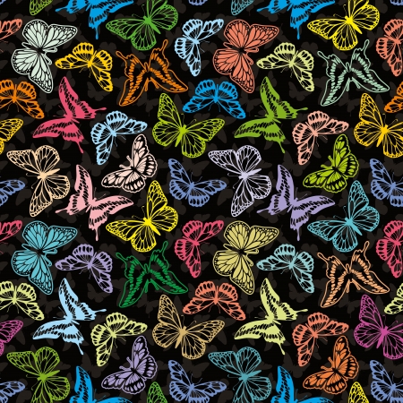 Seamless pattern with stylized butterflies のイラスト素材