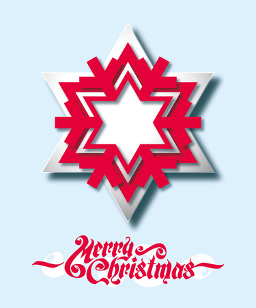 Christmas background with paper snowflake vector illustration. のイラスト素材