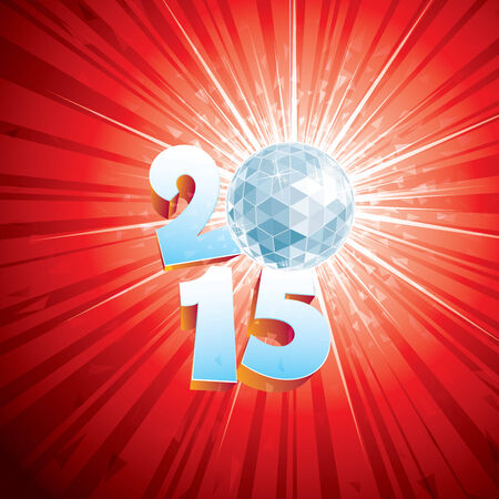 2015 New Year Disco Ball with reflections.のイラスト素材