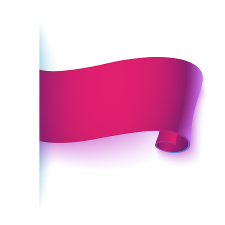 Realistic detailed curved paper banner, ribbon. Vector illustrationのイラスト素材