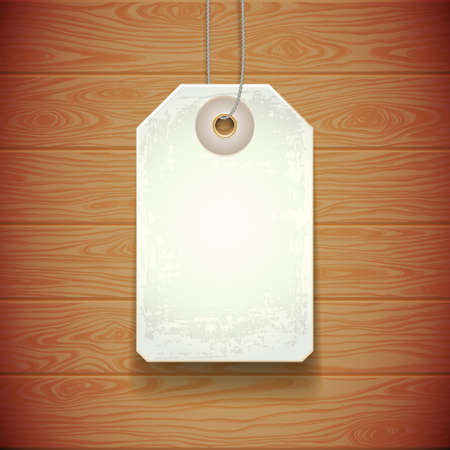 Tag above a wooden surface. illustrationのイラスト素材
