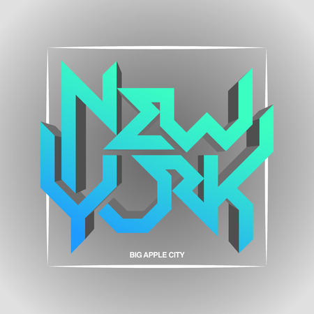 Vintage t-shirt or cover print design of New York lettering. Custom type design typographic composition. Wall decor art poster.のイラスト素材