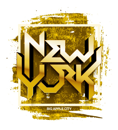 Vintage t-shirt or cover print design of New York lettering. Custom type design typographic composition. Wall decor art poster.のイラスト素材