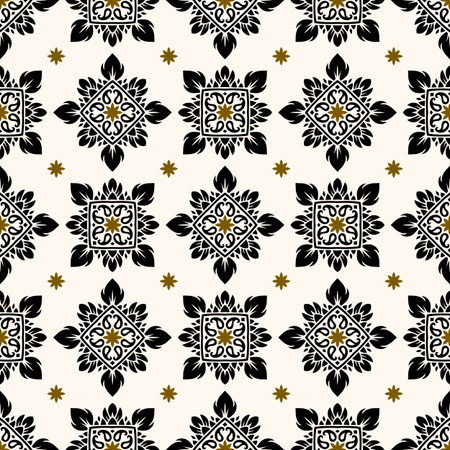 Seamless pattern based on traditional Asian elements Paisley. Boho vintage style vector background. Best motive for print on fabric or papper.のイラスト素材