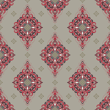 Seamless pattern based on traditional Asian elements Paisley. Boho vintage style vector background. Best motive for print on fabric or papper.のイラスト素材