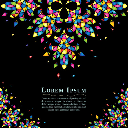 Vector mosaic background. Color tile texture ornamentのイラスト素材