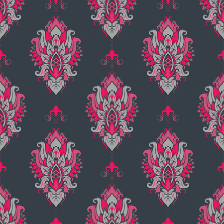 Seamless pattern based on traditional Asian elements Paisley. Boho vintage style vector background. Best motive for print on fabric or papper.のイラスト素材