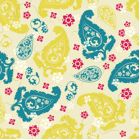 Seamless paisley pattern vector backgroundのイラスト素材