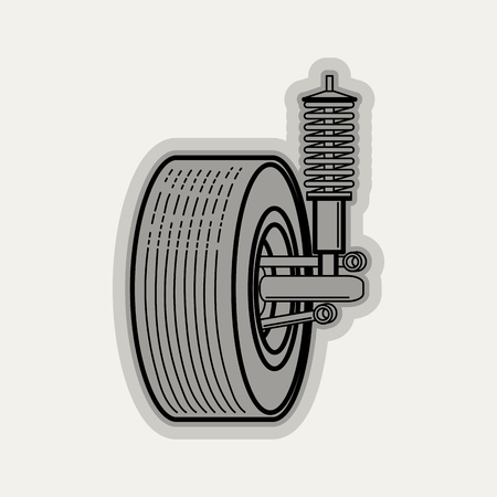 Line flat vector icon car partsのイラスト素材