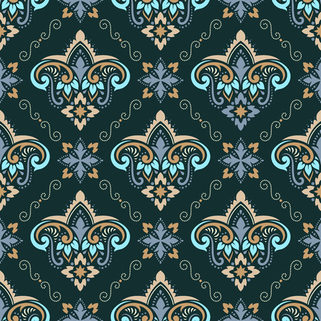 Boho style flower seamless pattern. Tiled floral design, best for print fabric or papper and more.のイラスト素材