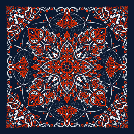 Paisley Bandana printのイラスト素材