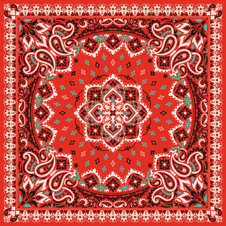 Paisley Bandana printのイラスト素材
