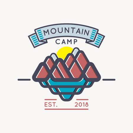 Mountain logo emblem conceptのイラスト素材