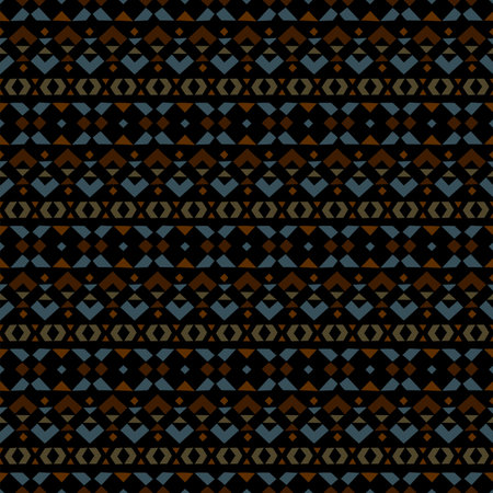 Tribal art seamless pattern. Ethnic geometric print. Mosaic colorful repeating background texture.