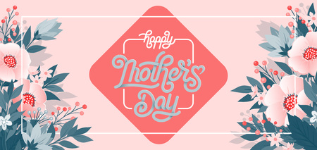 Happy Mothers Day beautiful greeting card.のイラスト素材