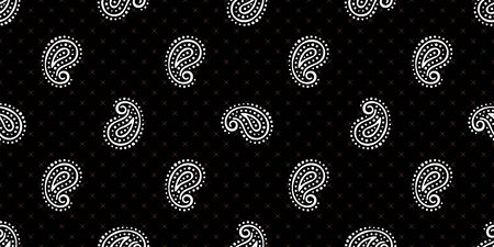 Seamless pattern based on traditional Asian elements Paisley. Boho vintage style vector background. Best motive for print on fabric or papper.のイラスト素材