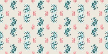 Seamless pattern based on traditional Asian elements Paisley. Boho vintage style vector background. Best motive for print on fabric or papper.のイラスト素材