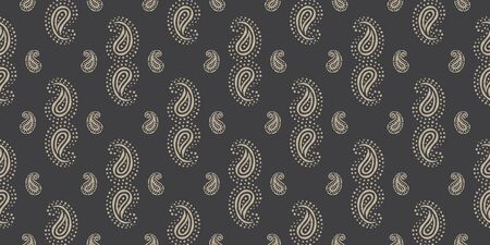 Seamless pattern based on traditional Asian elements Paisley. Boho vintage style vector background. Best motive for print on fabric or papper.のイラスト素材