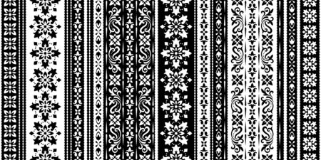 Rectangular seamless Bandana Print vector design for rug, carpet, tapis, shawl, towel, textile, yoga mat. Neck scarf or kerchief pattern design. Traditional ornamental ethnic pattern with paisley.のイラスト素材