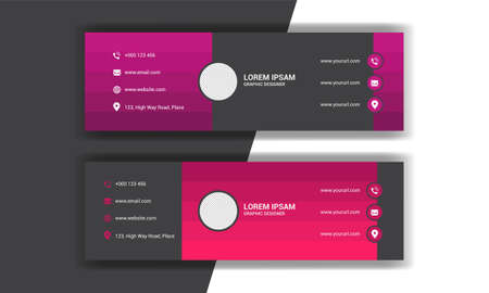 Business email signature design. Email footer banner template.のイラスト素材