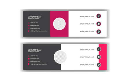 Business email signature design. Email footer banner template.のイラスト素材