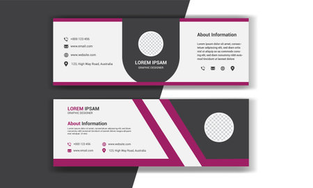 Business email signature design. Email footer banner template.のイラスト素材