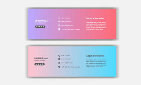 Business email signature design. Email footer banner template.のイラスト素材