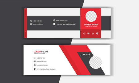 Business email signature design. Email footer banner template.のイラスト素材