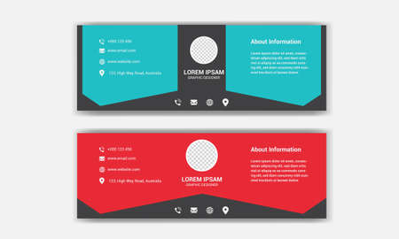 Business email signature design. Email footer banner template.のイラスト素材