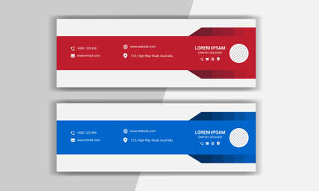 Business email signature design. Email footer banner template.のイラスト素材