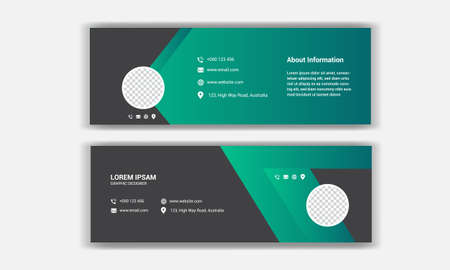 Business email signature design. Email footer banner template.のイラスト素材