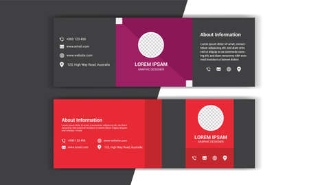 Business email signature design. Email footer banner template.のイラスト素材