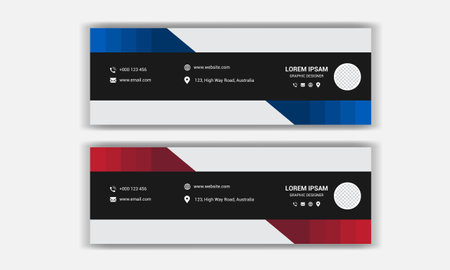 Business email signature design. Email footer banner template.のイラスト素材