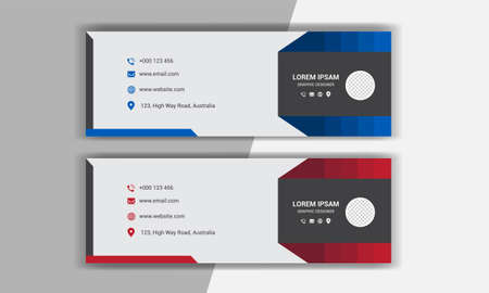 Business email signature design. Email footer banner template.のイラスト素材