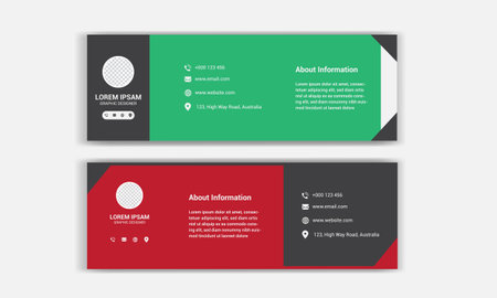 Business email signature design. Email footer banner template.のイラスト素材