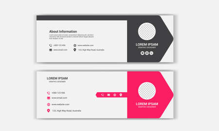 Business email signature design. Email footer banner template.のイラスト素材