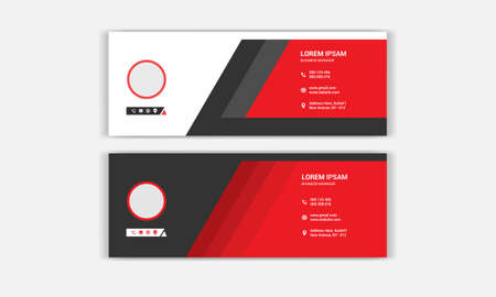 Business email signature design. Email footer banner template.のイラスト素材