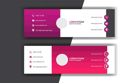 Business email signature design. Email footer banner template.のイラスト素材